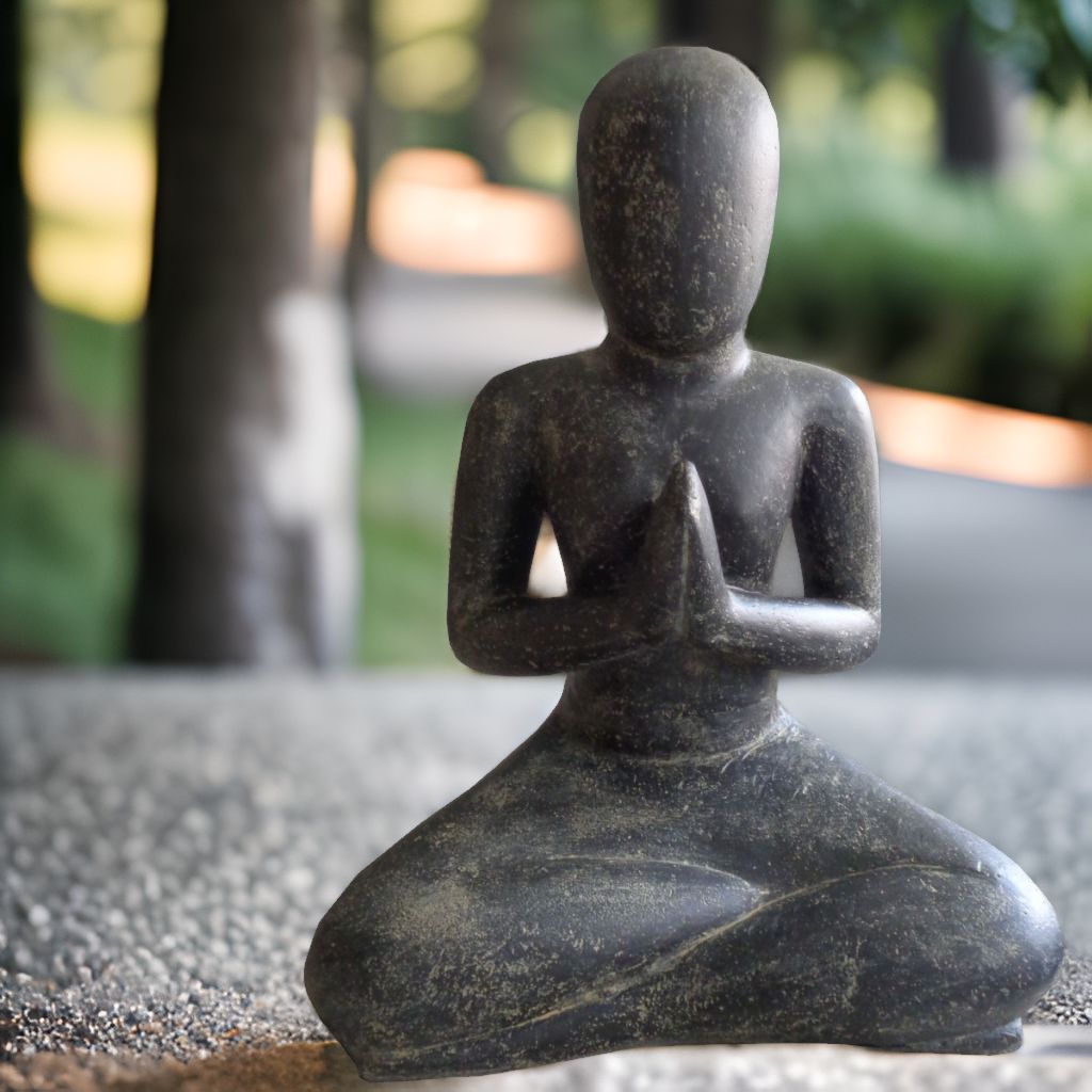 Yoga Gartenskulptur "Namaste" aus Steinguss