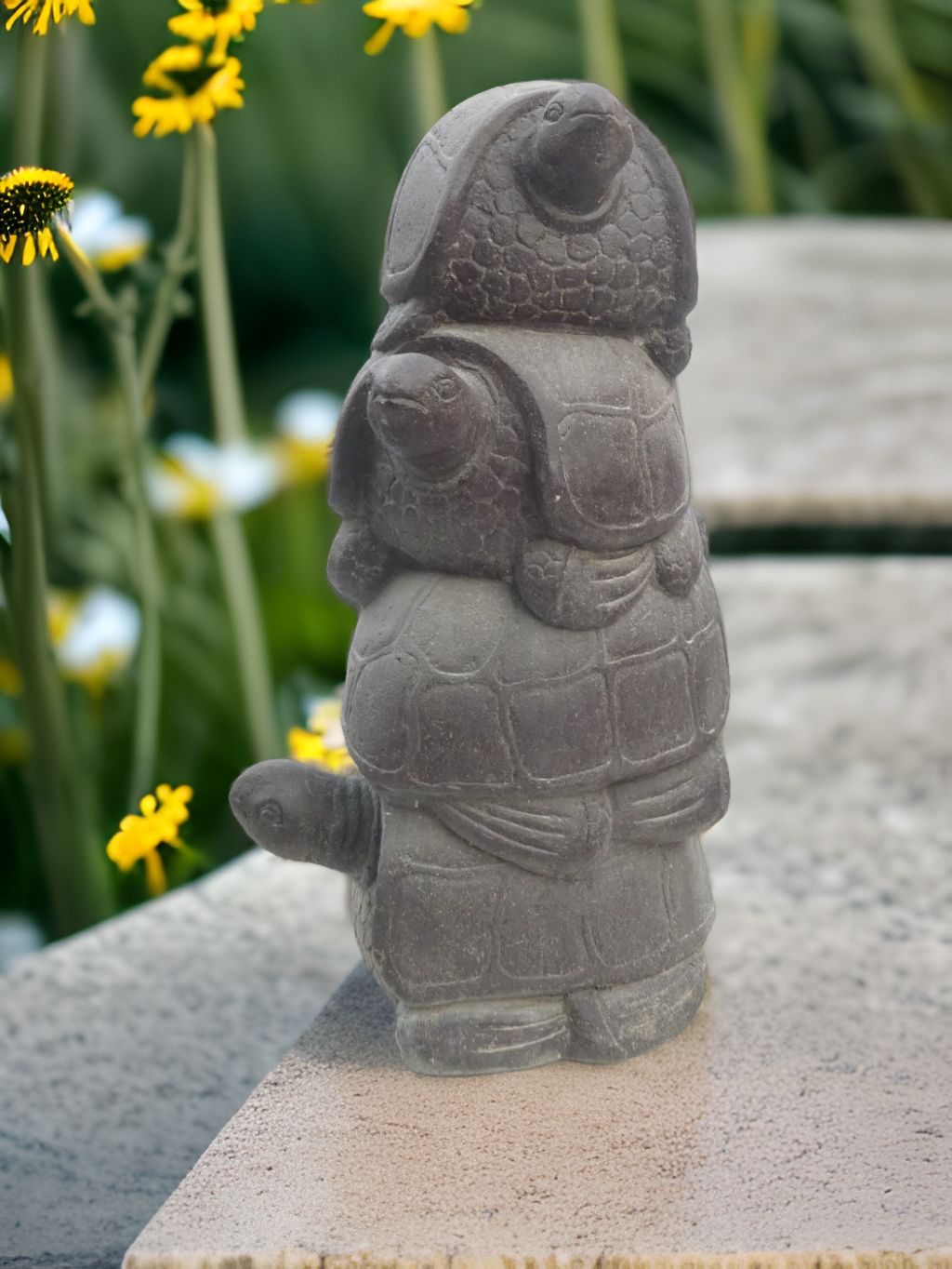 Schildkröten Gartenfigur aus Steinguss