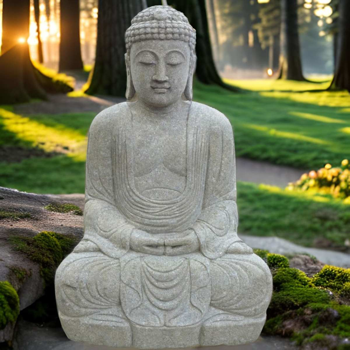 Japanische Buddha Gartenfigur