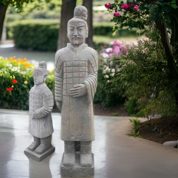 Chinesische Krieger Gartenfigur