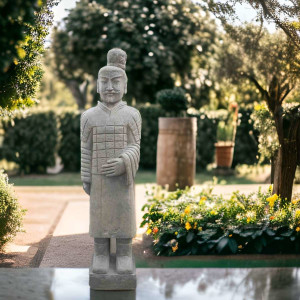 Chinesische Krieger Gartenfigur