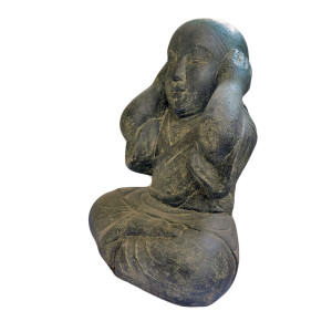 Gartenfigur Mönch "Nichts hören"