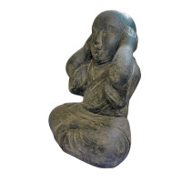 Gartenfigur Mönch "Nichts hören"