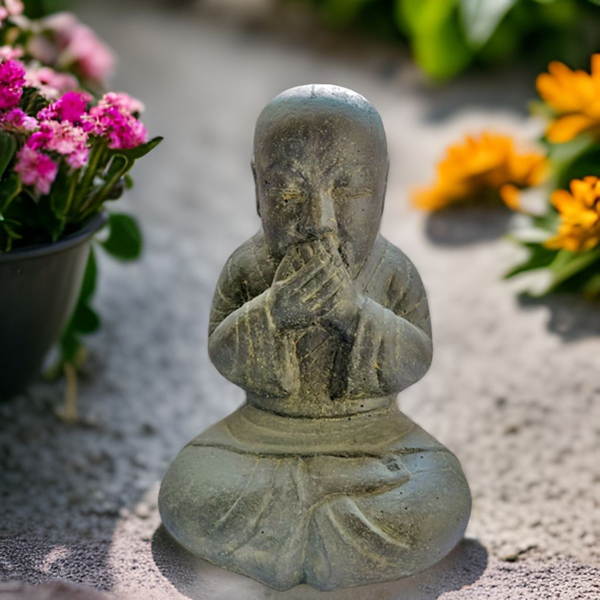 Gartenfigur Mönch "Nichts sprechen"