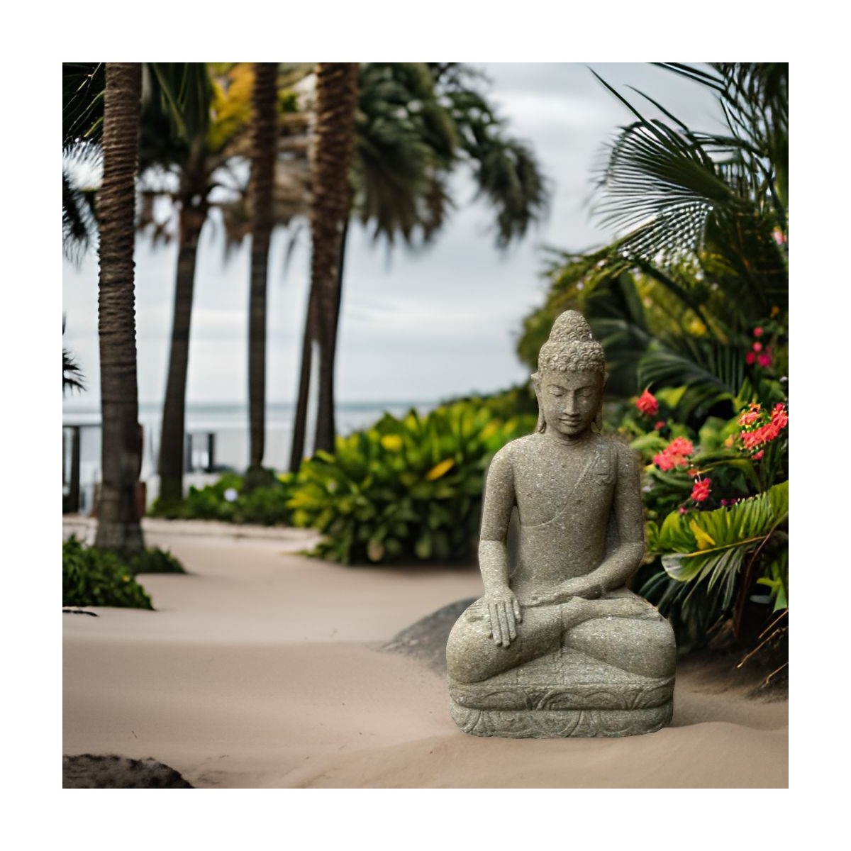 Sitzender Buddha Steinfigur