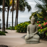 Sitzender Buddha Steinfigur