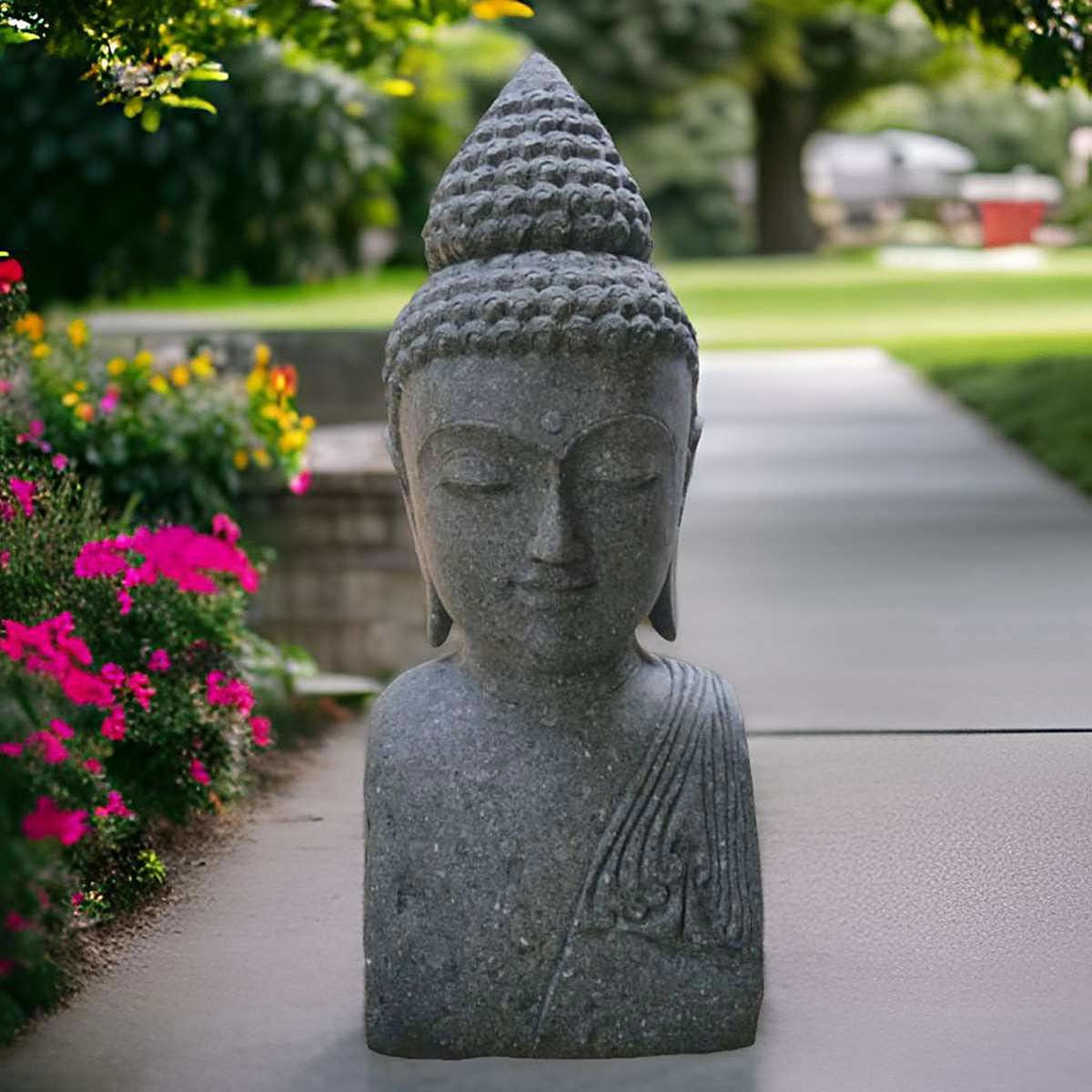 Buddha Büste aus Naturstein 50 - 200 cm
