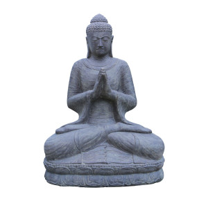 Großer sitzender Buddha 150 cm hoch aus Steinguss
